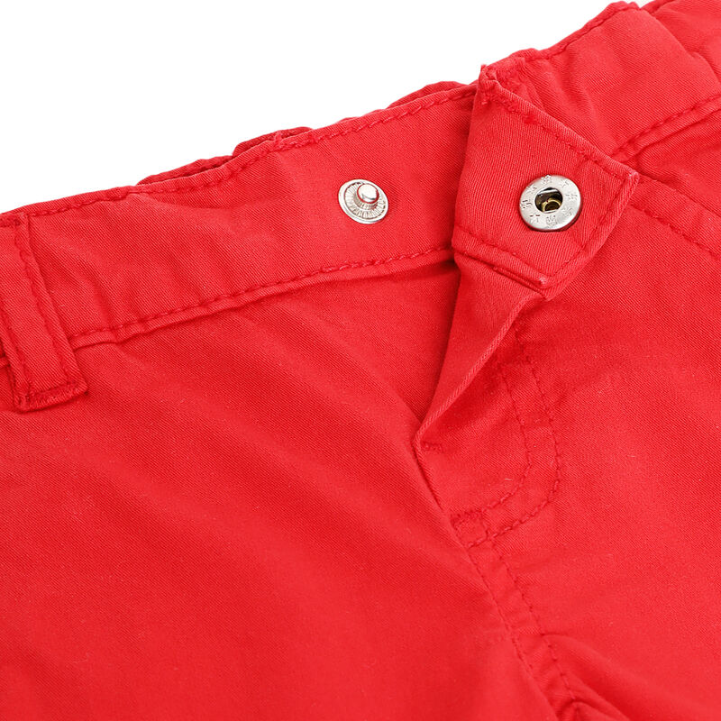 Boys Medium Red Solid Shorts image number 3